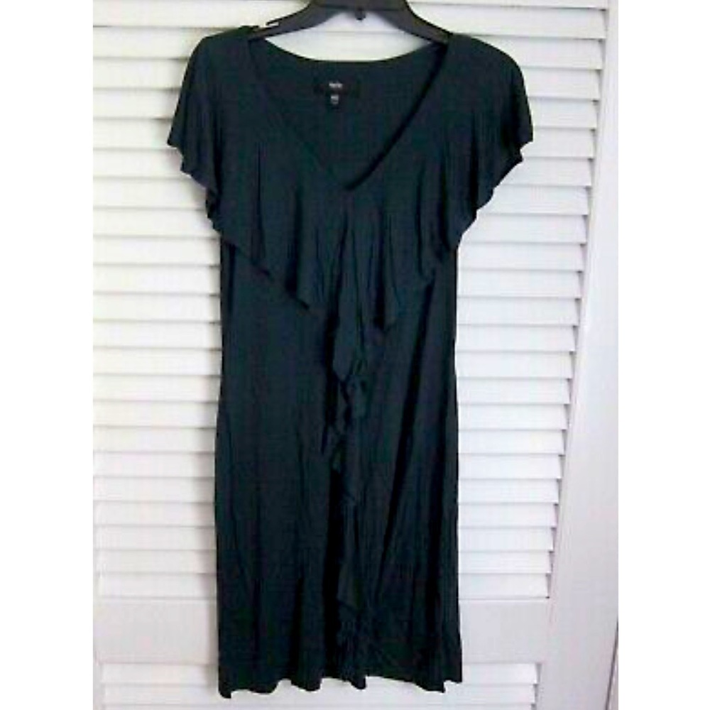 MOSSIMO Ruffle Accent Jersey Dress Dark Green Teal sz XS